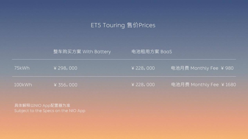 ET5旅行版 价格图