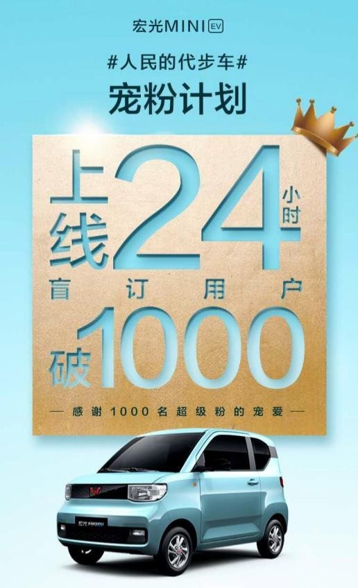 24小时内订单破千，宏光MINI电动车掀起人民抢订狂潮