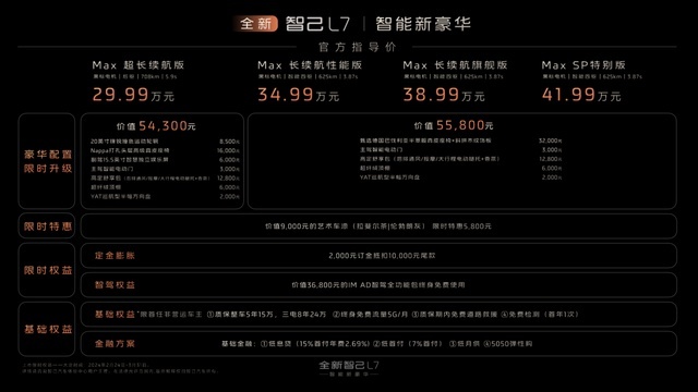 售价29.99-41.99万元，全新智己L7上市