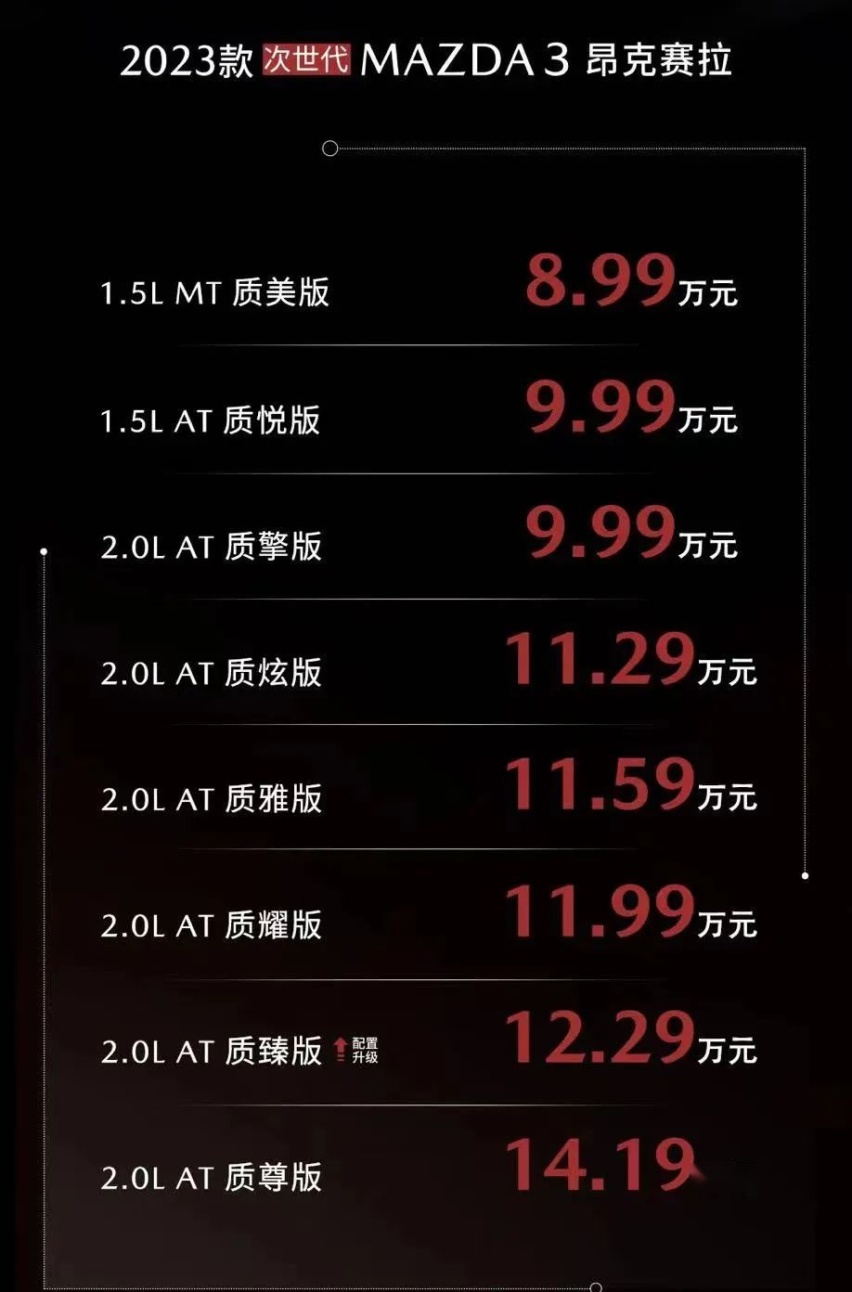 马自达再掀桌子！8.99万元起，新款昂克赛拉可直接抄底了