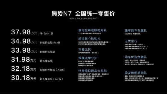 售价30.18万起！全球首款智能豪华猎跑SUV腾势N7震撼上市