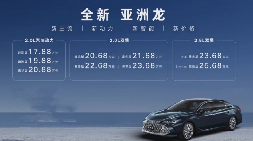 快评全新亚洲龙：比老款最高低2.3万元，新增2.0L混动，还配智驾