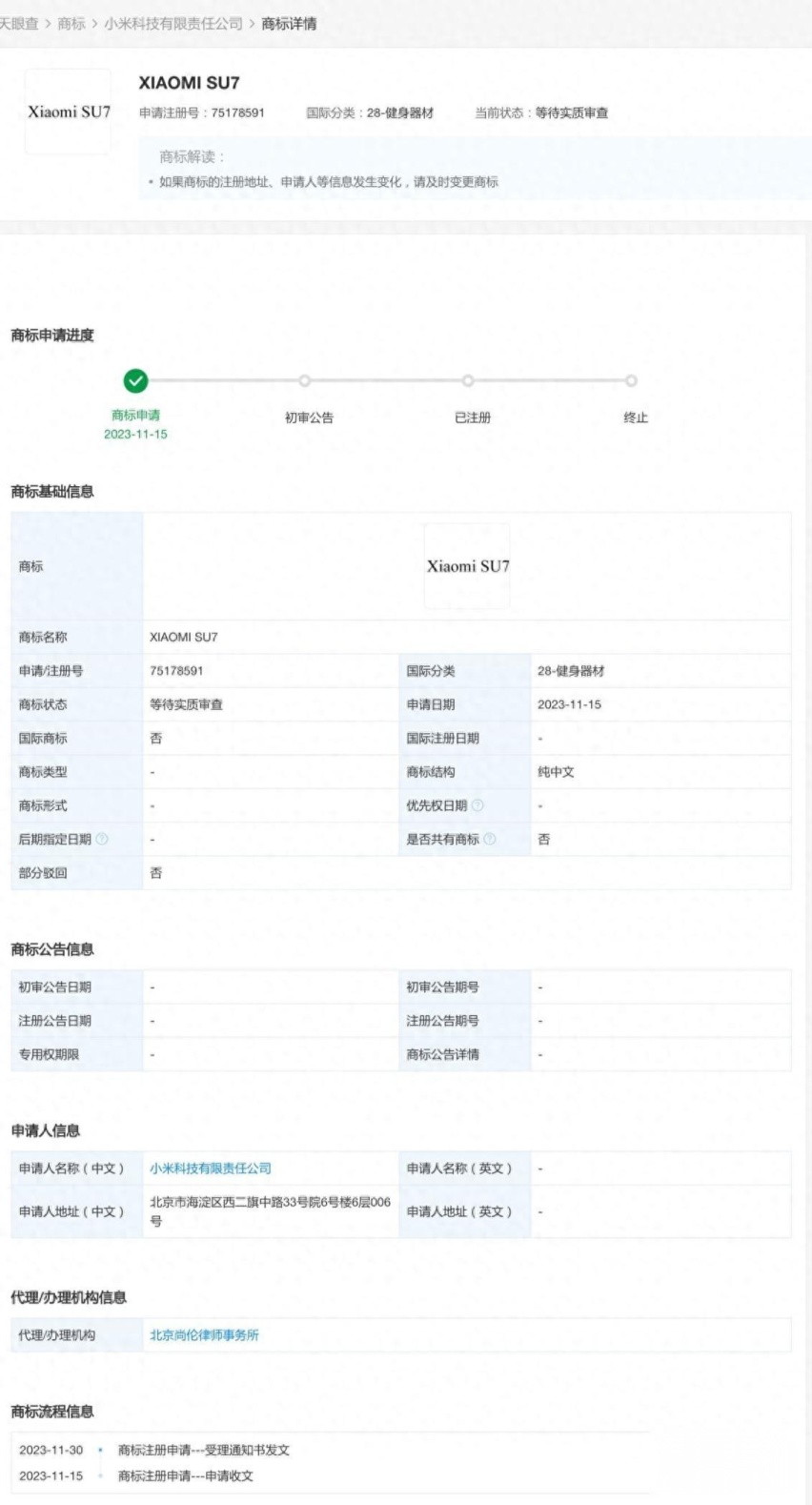 网传售价15.49万起？官网上线，商标注册，小米SU7呼之欲出