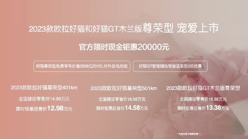 欧拉第40万台整车下线！欧拉好猫&好猫GT木兰版尊荣型上市