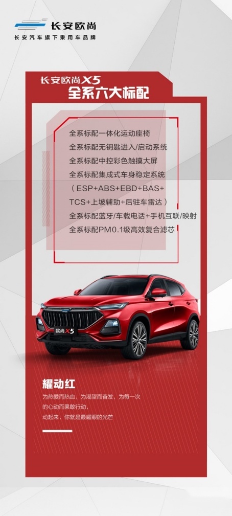 “终身双免”+六大全系标配 长安欧尚X5预售6.99万起