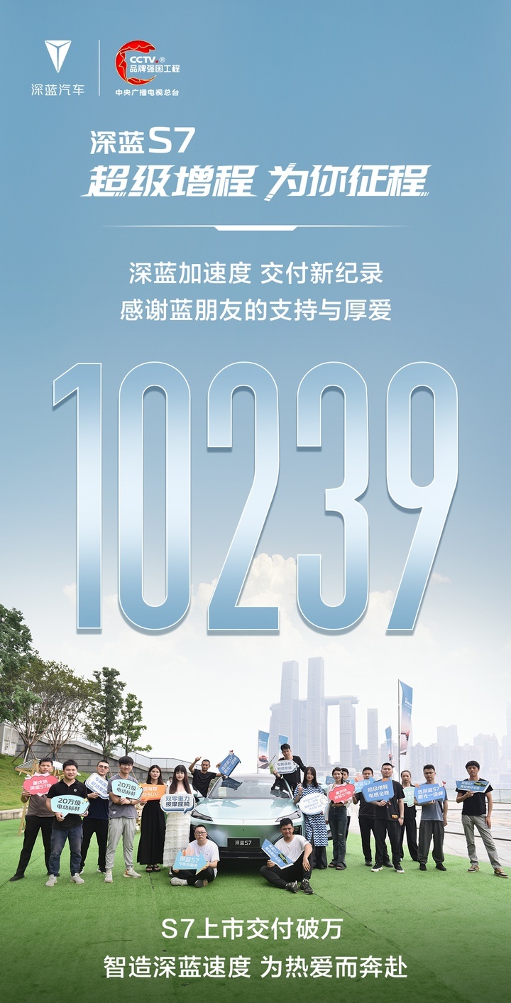 35天交付破万，深蓝S7刷新行业纪录，新势力“羡慕”哭了！