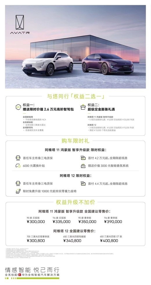 四大升级，阿维塔11鸿蒙版智享升级款上市