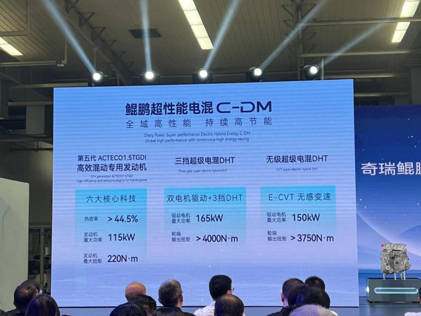 技术奇瑞最好的体现！鲲鹏超性能电混C-DM混动系统正式下线