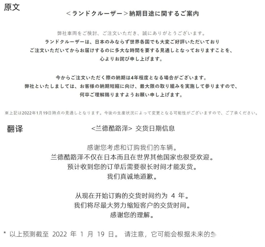 丰田全新兰德酷路泽交付要等4年，吉利也要推高端越野品牌…丨今日车闻