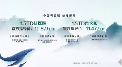售10.87万起，吉利星瑞1.5TD版正式上市