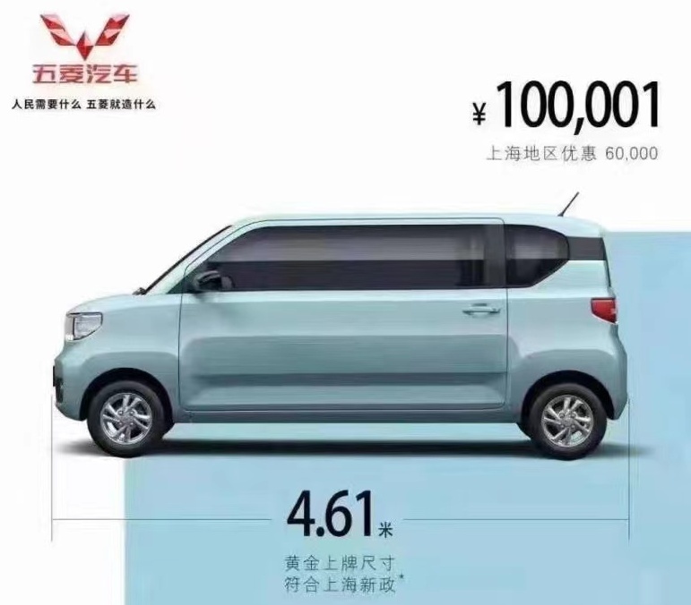 五一后，上海叫停宏光MINI EV上绿牌，你以为损失只有五菱