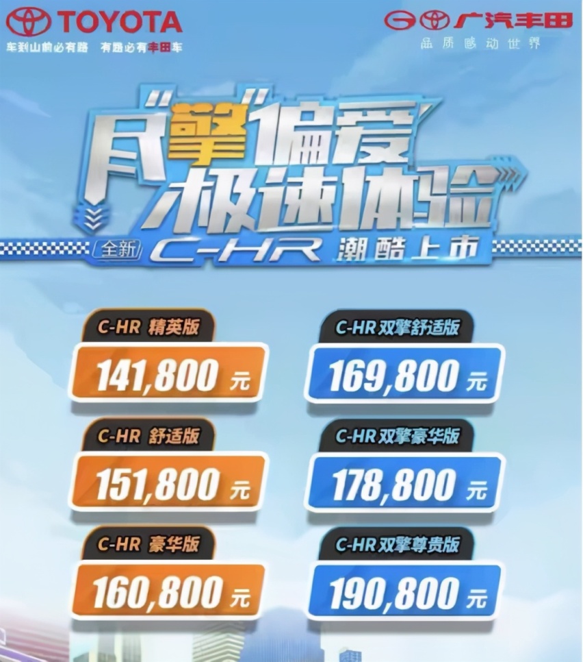 全新C-HR上市，14.18万元起，新增双擎版，百公里油耗最低4.5L