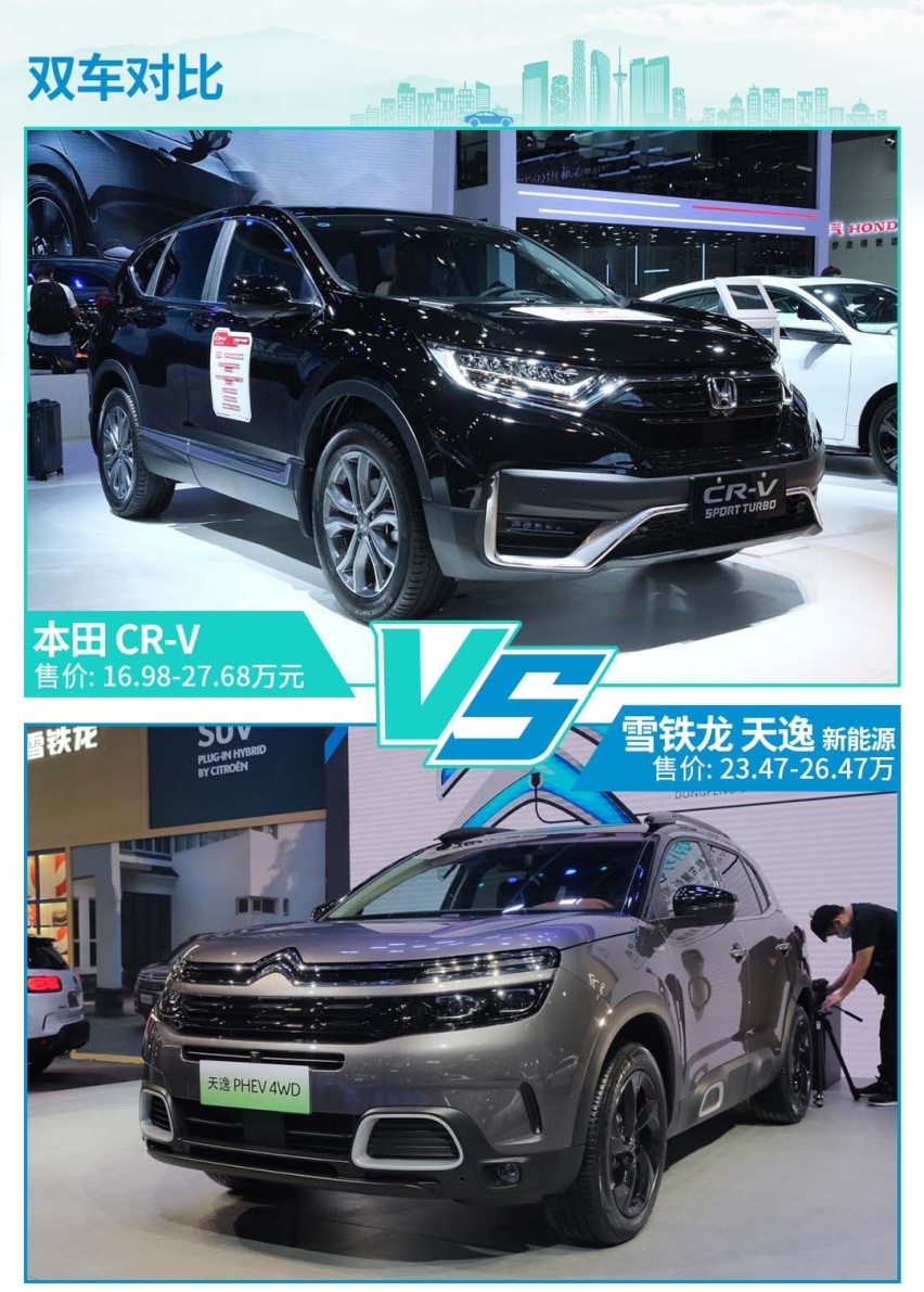 两种混动风格！雪铁龙C5天逸PHEV对比本田CR-V混动