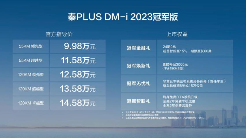 油电同价 颠覆燃油！秦PLUS DM-i2023冠军版石家庄上市