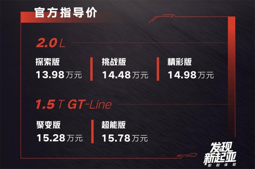 顶A进化 起亚智跑Ace上市 售价13.98-15.78万