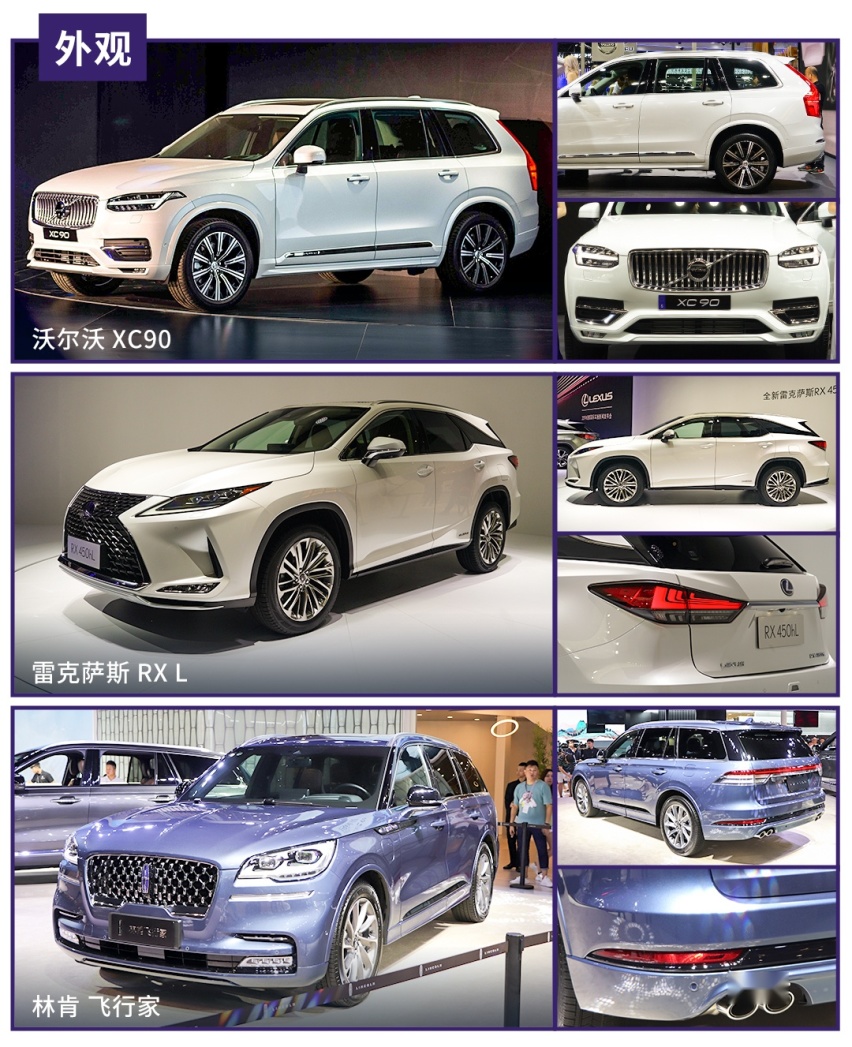 三排座豪华SUV，飞行家/雷克萨斯RX L/XC90你选谁？