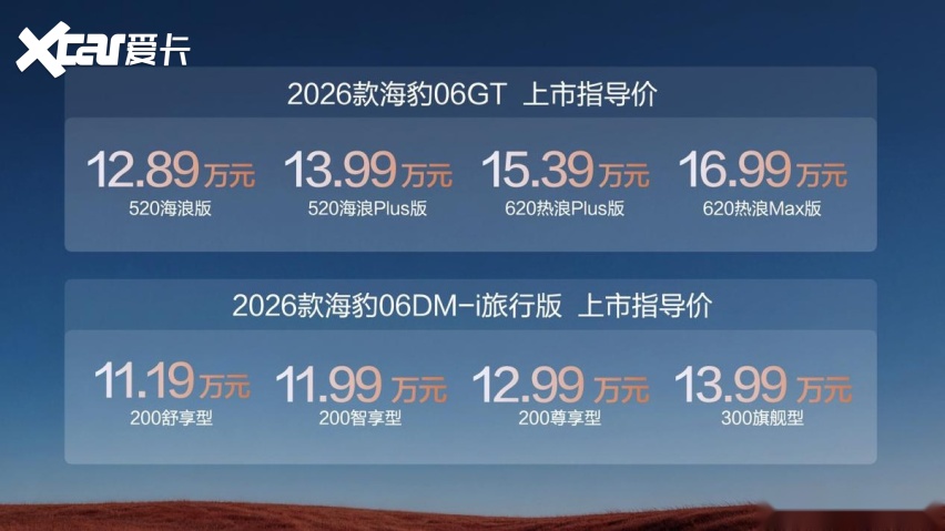 “年轻人第一台GT”比亚迪2026款海豹06GT焕新上市！(图1)