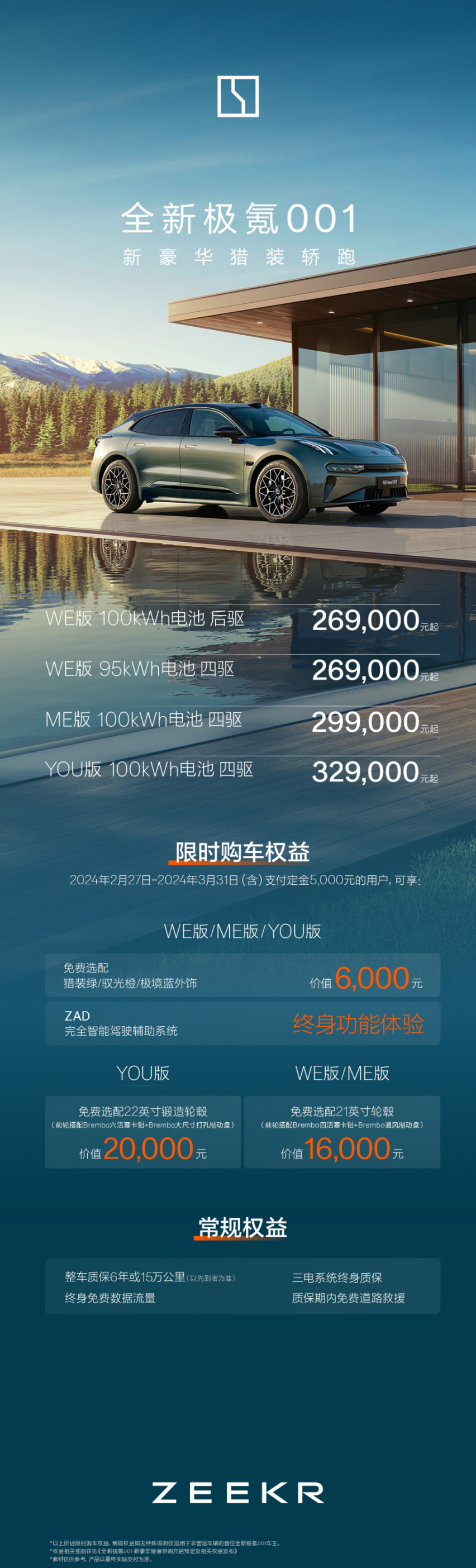 售价26.9万元起，全新极氪001正式开启猎装2.0时代