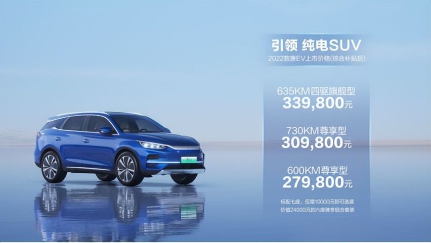 续航里程和配置大幅提升，2022款比亚迪唐EV正式上市