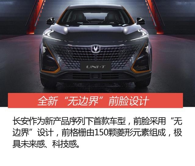 长安UNI-T官图解析 无边界前脸设计/内饰双连屏+飞机挡把