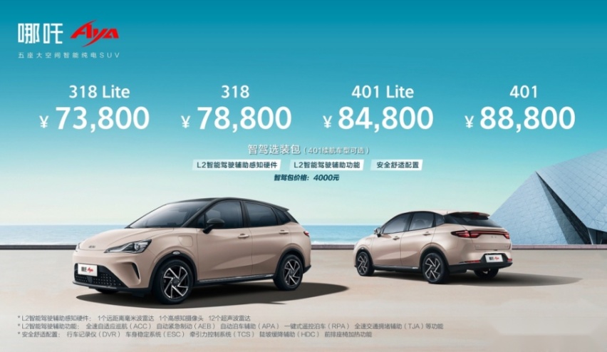 五座大空间！搭载L2级智能驾驶辅助，哪吒AYA售7.38万元起