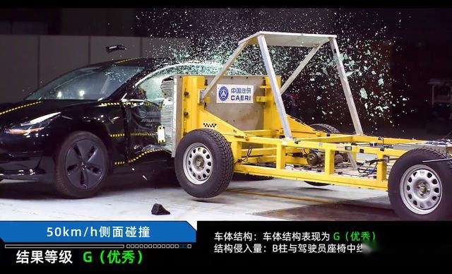 国产特斯拉Model 3中保研碰撞成绩出炉，网友：侧面真够硬