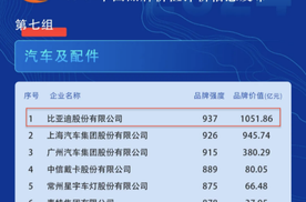 中国品牌价值评价信息发布比亚迪位列汽车及配件领域第一