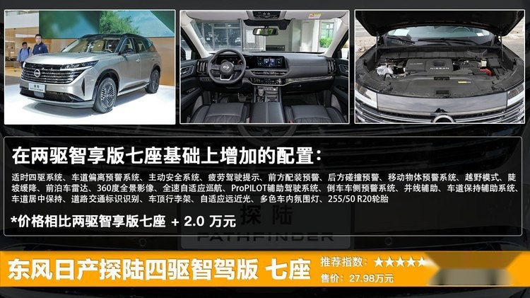 东风日产全新中大型SUV探陆上市 售23.98万起，五款配置哪款更值?
