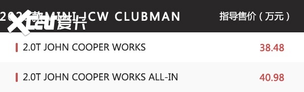 38.48万起新MINI JCW CLUBMAN正式上市