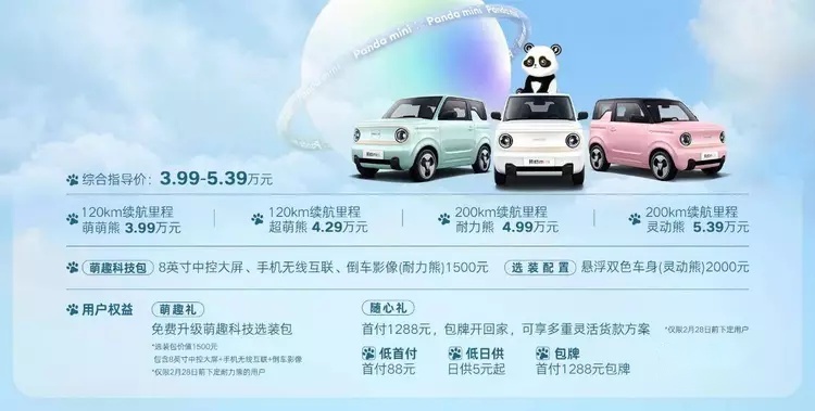 “国宝级”微型电车吉利熊猫mini正式上市 3.99万元认养回家