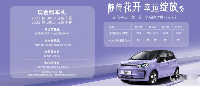 限时现金优惠2000-3000元！思皓花仙子周年款新增四叶草版！