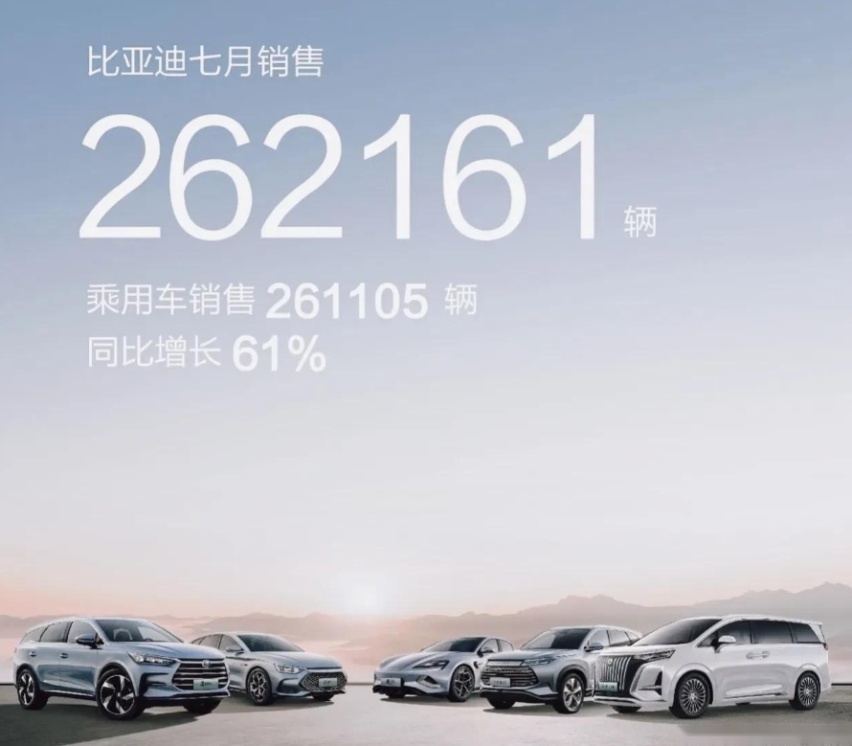 7月新能源销量:比亚迪遥遥领先,“蔚小”触底反弹