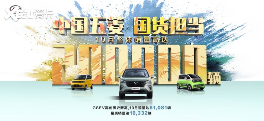自主品牌销量冠军！上汽通用五菱10月销量达20万辆！