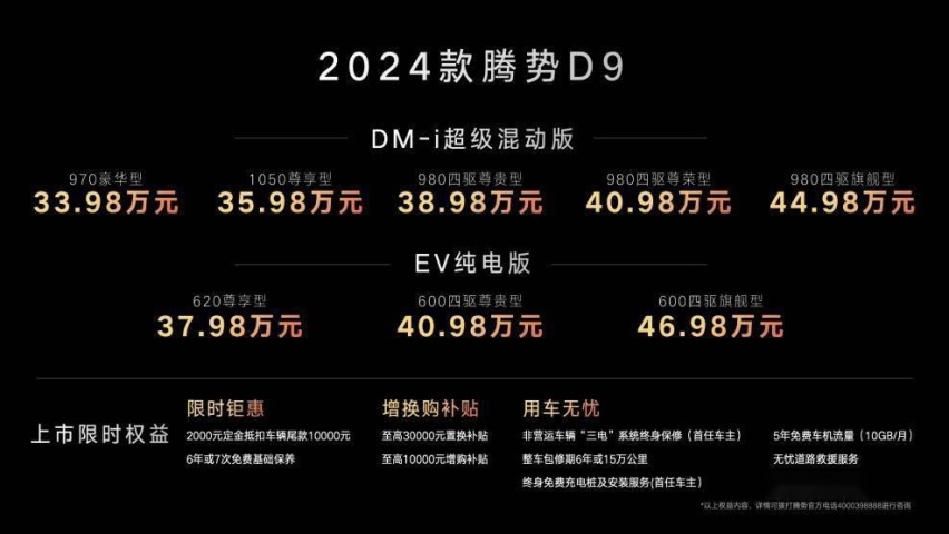 爆款再升级！2024款腾势D9上市 销冠MPV增配不增价