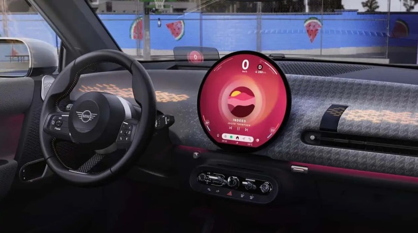 全新MINI COOPER EV内饰曝光，取消仪表盘中控更具科技感