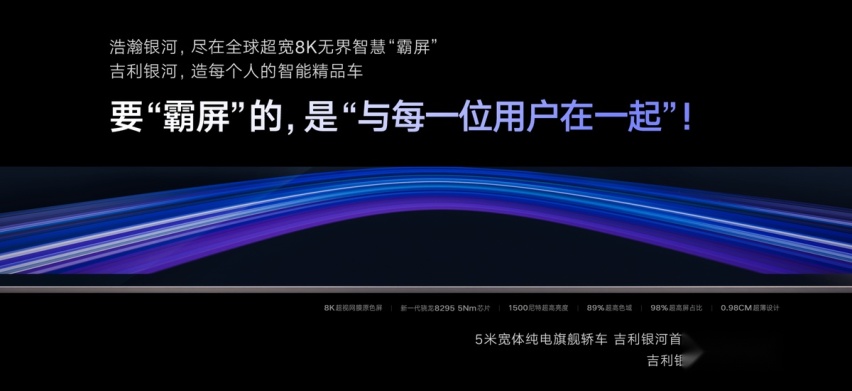 搭载全球超宽8K大屏！吉利银河E8“霸屏”纯电旗舰轿车