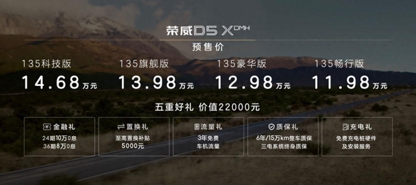 荣威D5X DMH携手范志毅开启预售，12万级混动SUV超值选择