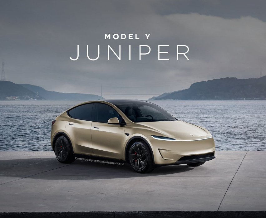 新款特斯拉Model 3效果图来了，配贯穿式前后尾灯，超帅