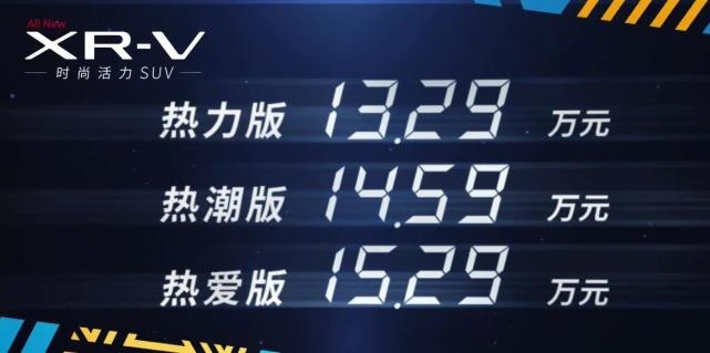 年轻人新选择！颜值、空间都拉满 东风本田全新XR-V售13.29万元起