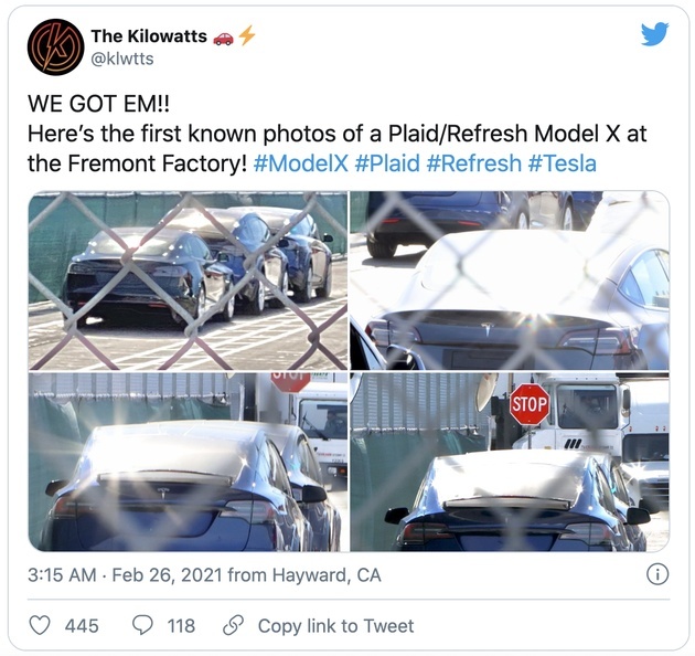 新款Model X/Plaid现身 在弗里蒙特工厂谍照