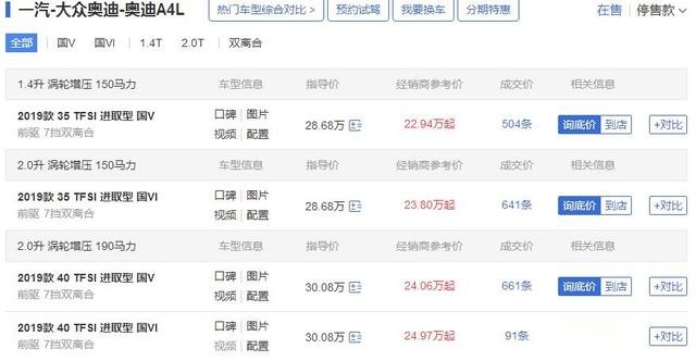 28万嫌贵?全系降6万,22万出头可买,奥迪A4L很张狂