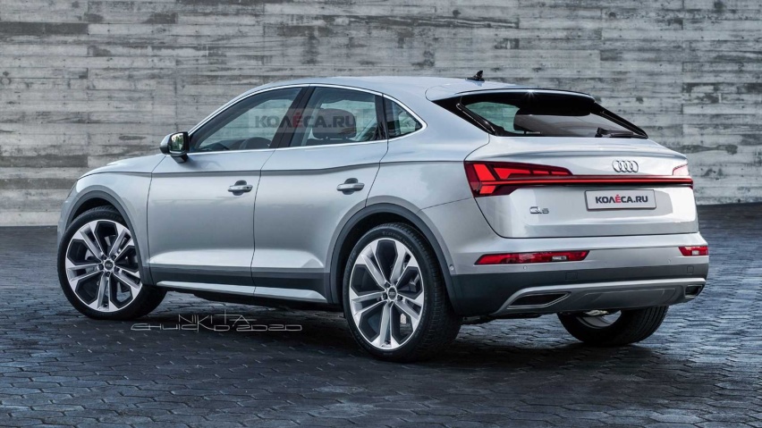 奥迪Q5 Sportback渲染图，造型接近Q8，贯穿尾灯