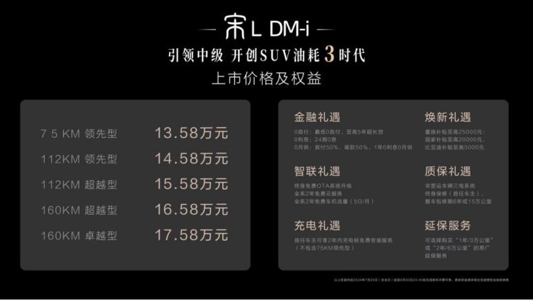 入门级高配，宋L DM-i震撼上市13.58万元起