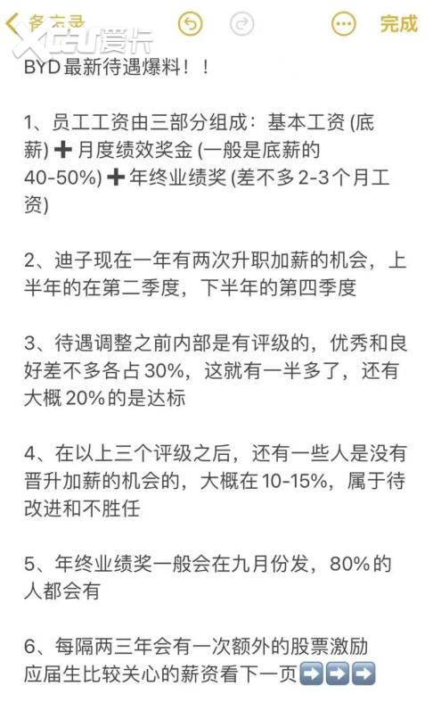 比亚迪员工激励机制遭曝光，校招时应届毕业生抢破头！