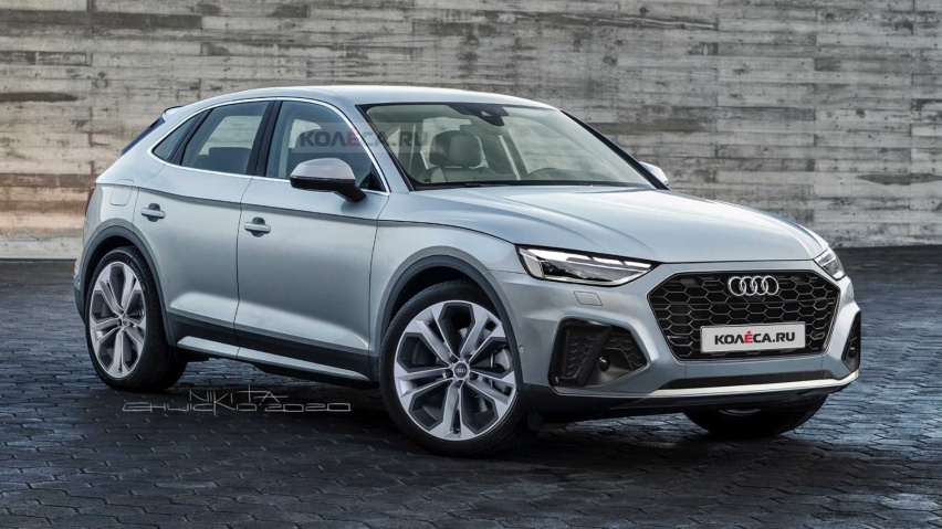 奥迪Q5 Sportback渲染图，造型接近Q8，贯穿尾灯