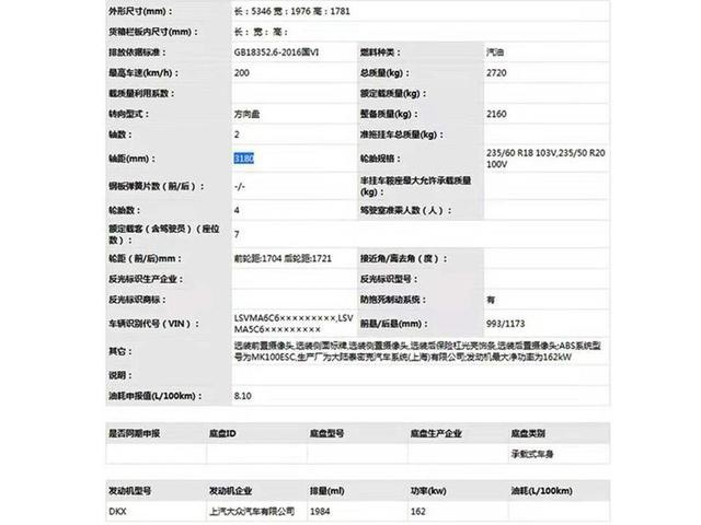 上汽大众Viloran详细信息曝光 车长超5.3米