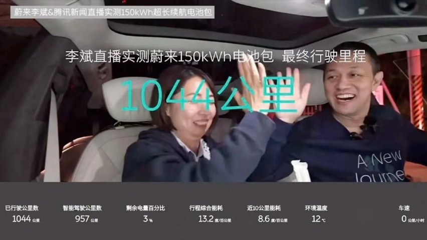 蔚来实测破千续航达成，150度电池的好，800V比不了？