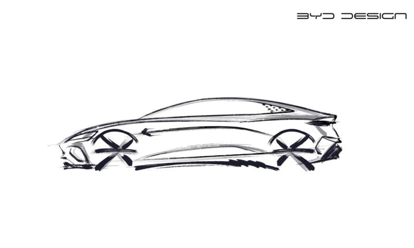 对标特斯拉Model3 比亚迪“海豹”设计手稿曝光