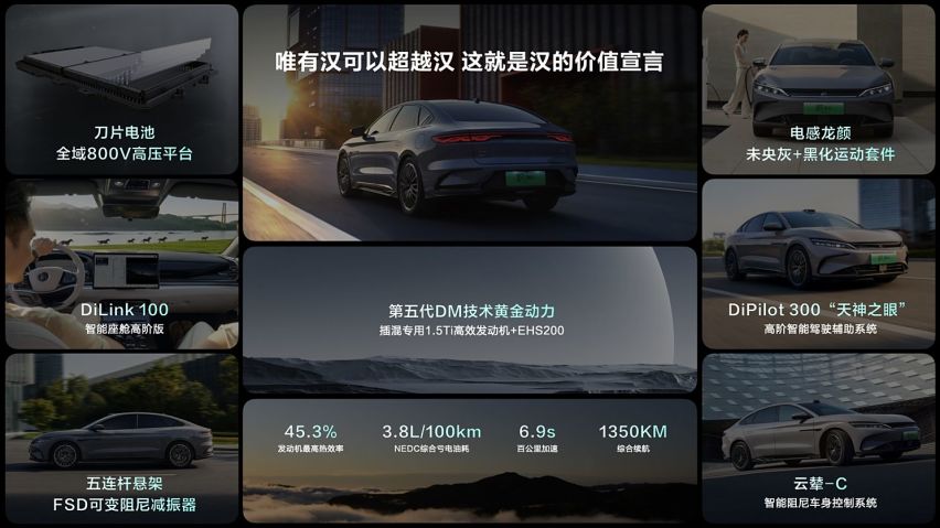 新款比亚迪汉正式上市，16.58万起，激光雷达、云辇-C全上车