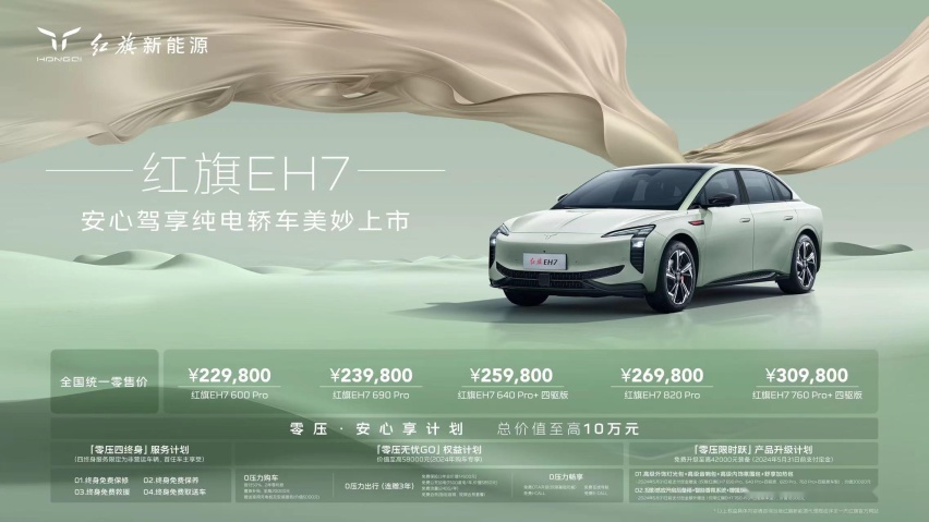 红旗新能源的骄傲：EH7纯电轿车，性能与美学的融合！